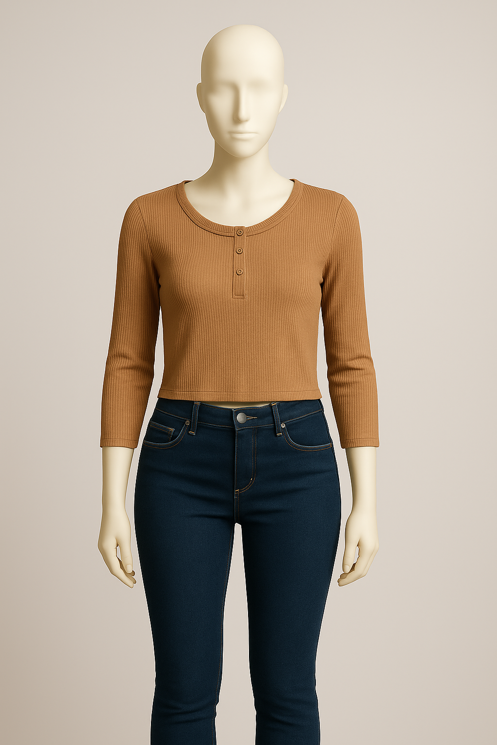 Button Front Crop Top