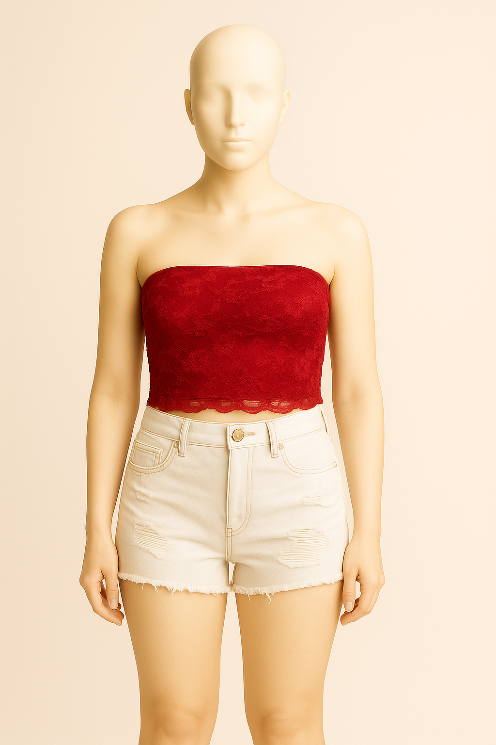 Red Lace Tube Top