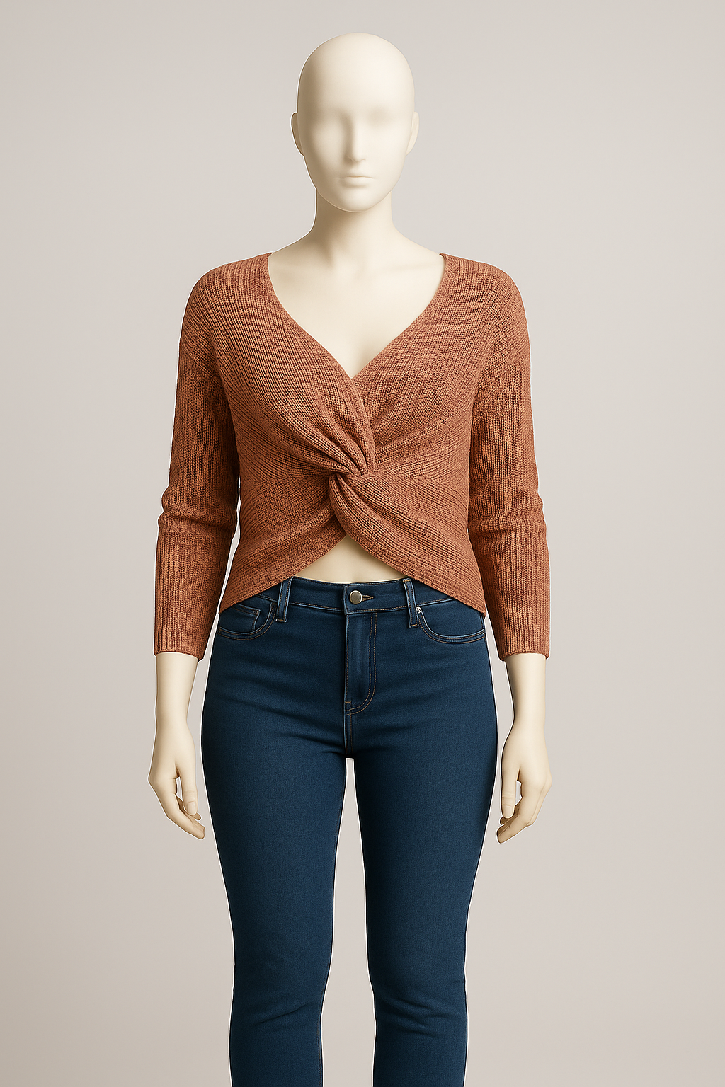 Rust Twist Knit Sweater