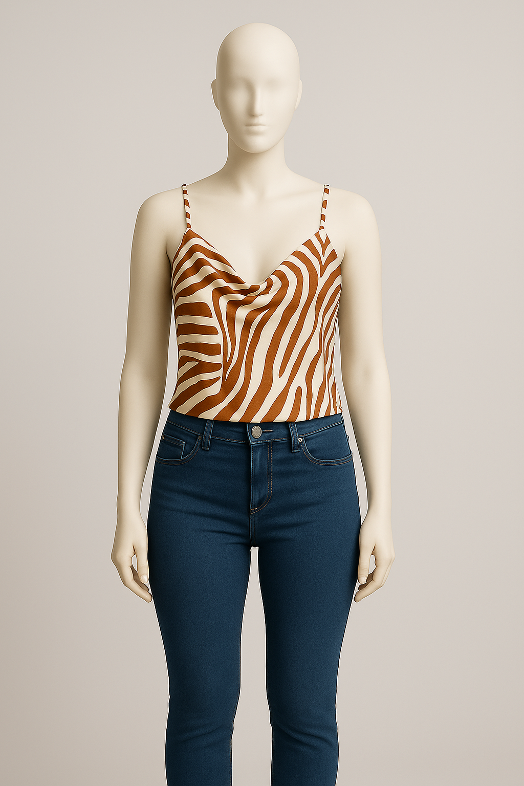 Zebra Print Satin Cami